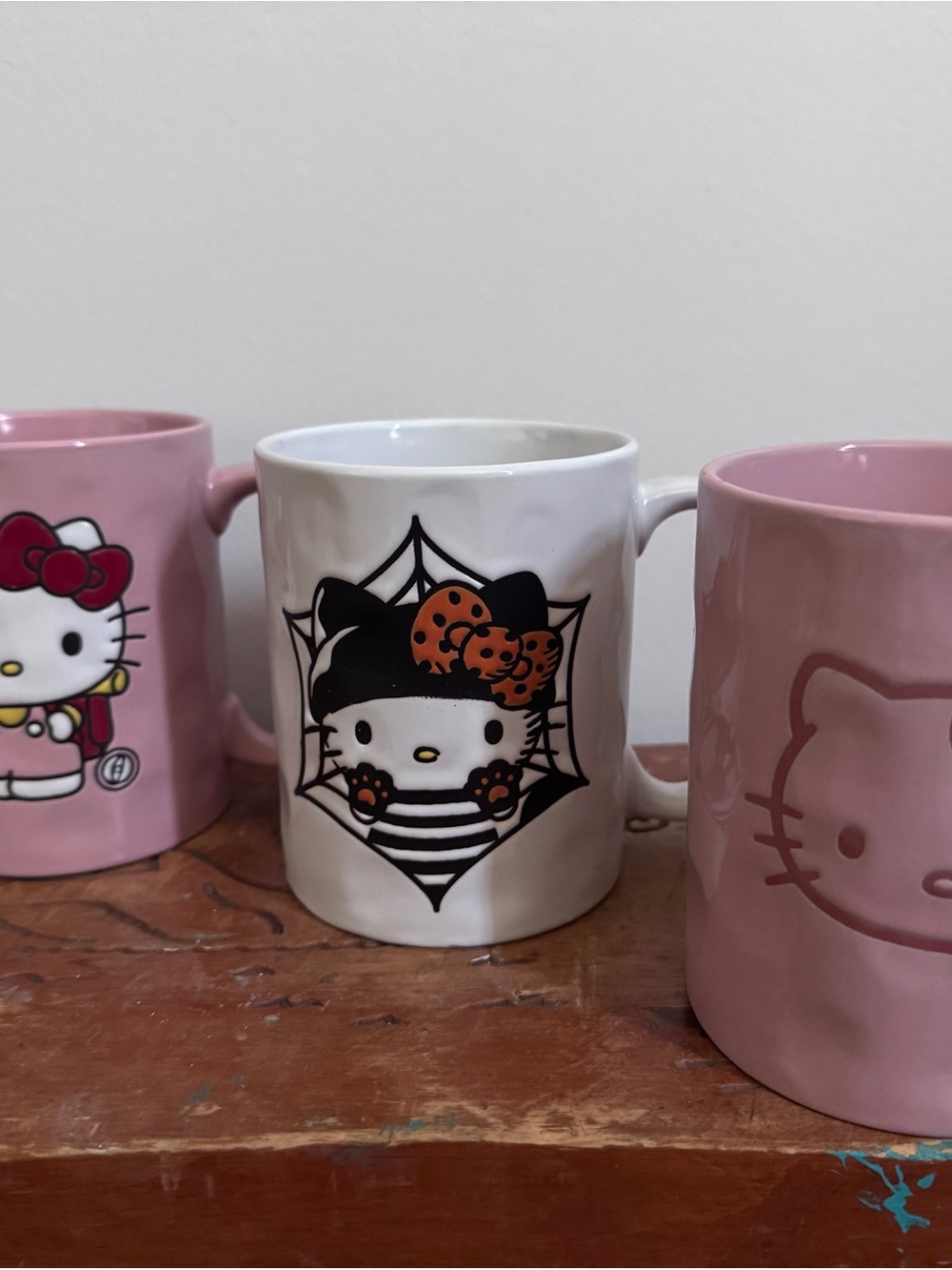 Set of 3 Sanrio Hello Kitty White Ceramic Mug